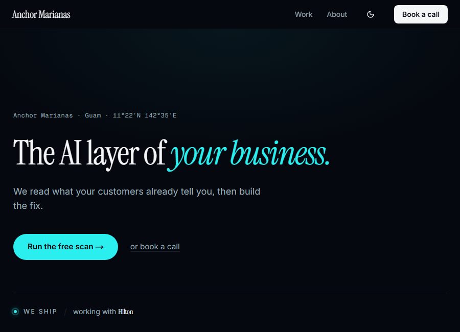 Screenshot preview of Anchor Marianas